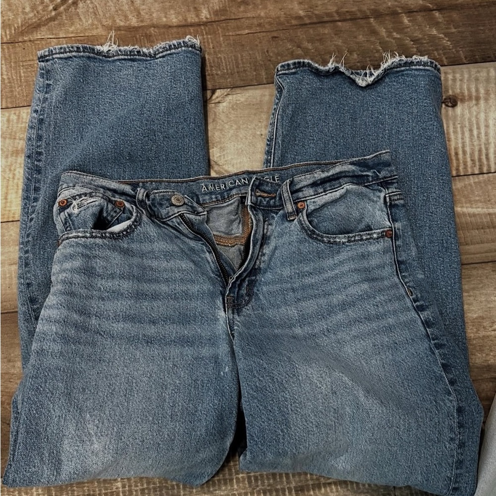 American Eagle Outfitters Women's Classic Blue Straight Leg Jeans